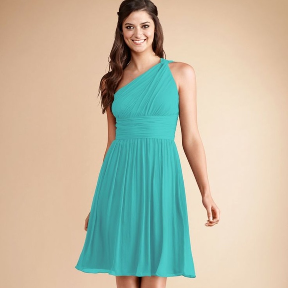 Donna Morgan Rhea One Shoulder Chiffon Dress - Picture 1 of 1